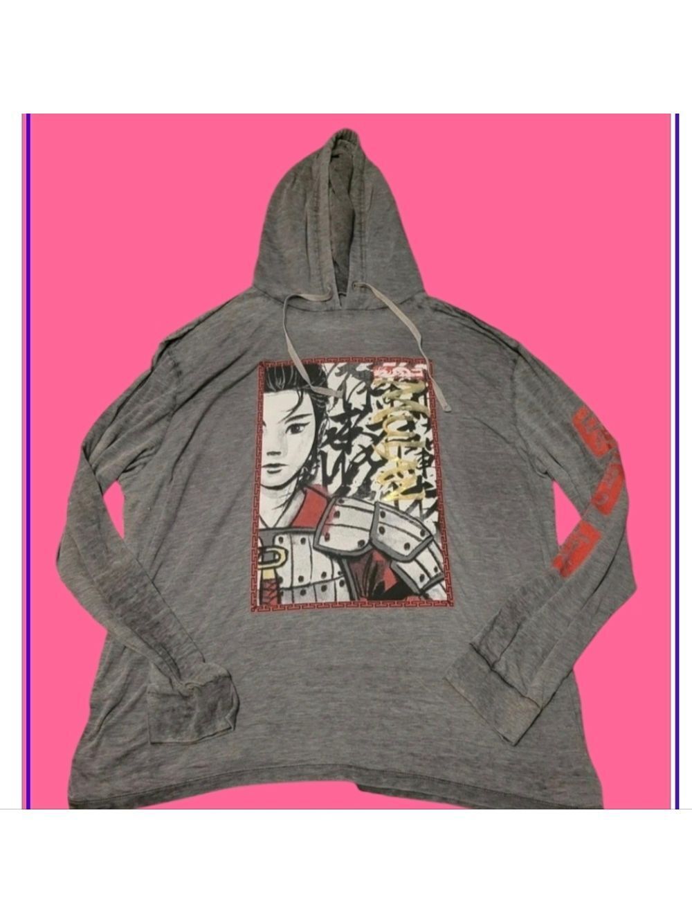 Disney Mulan Gray Hoodie with Red Graphic 2XL